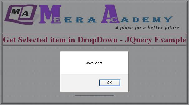 get index selected item dropdown jquery