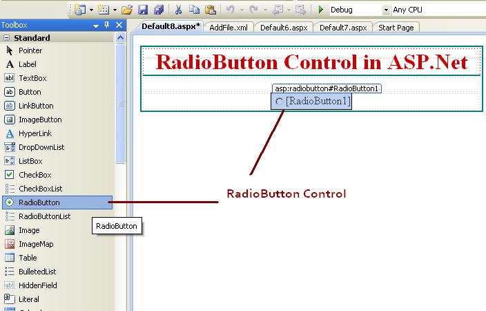 How to use RadioButton control in asp.net c#.