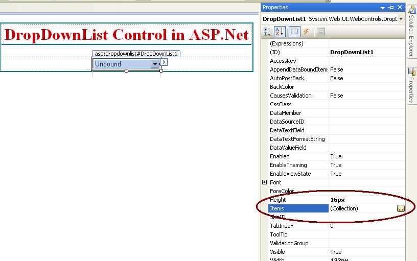 How to use DropDownList control in ASP.Net c#.