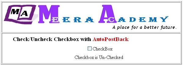 AutoPostBack with CheckBox control in ASP.Net with C#