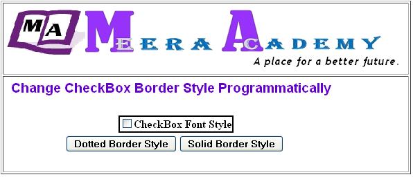 CheckBox control Border Style in ASP.Net with C#