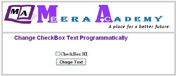 Change Text of CheckBox Control in ASP.Net with C#