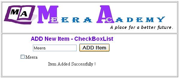 Add new item to CheckboxList Control programmaticaly in ASP.Net with C#