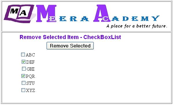 Remove selected item from CheckBoxList control in ASP.Net with C#