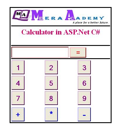create calculator in asp.net with c#