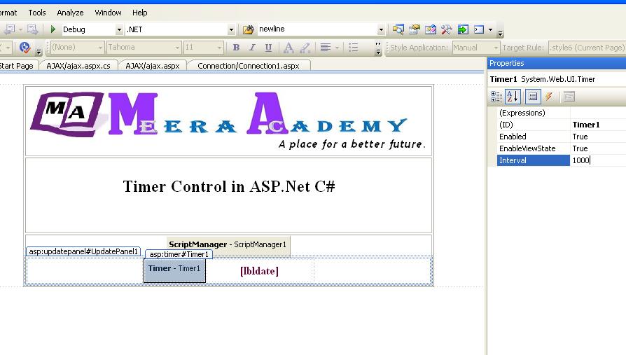 how to use ajax timer control in asp.net,