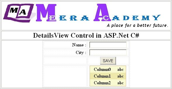 How to use DetailsView Control in ASP.Net C#