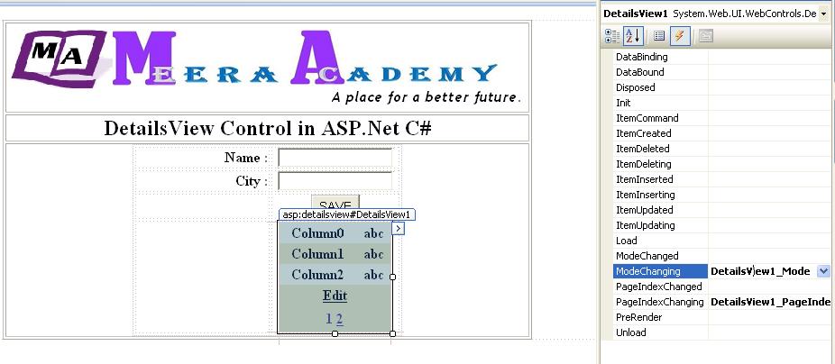How to Edit, Update, Detele in DetailsView in ASP.Net C#.