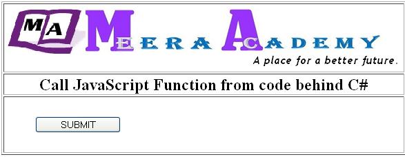 Call JavaScript function from code behind page in ASP.Net