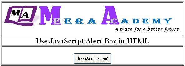 JavaScript alert() box in HTML