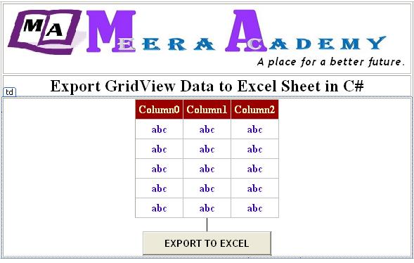 How to Export GridView Data to Excel Sheet in ASP.Net C#