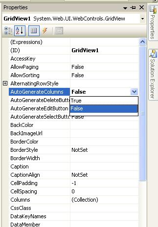 Add manually create columns in gridview control