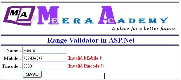 How to use RangeValidator control in asp.net