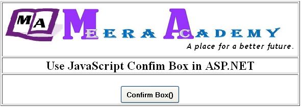 JavaScript confirm box in asp.net
