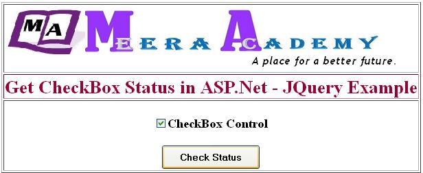 Check Status of CheckBox using JQuery