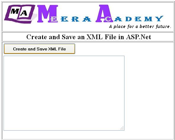 Create an XML file in asp.net