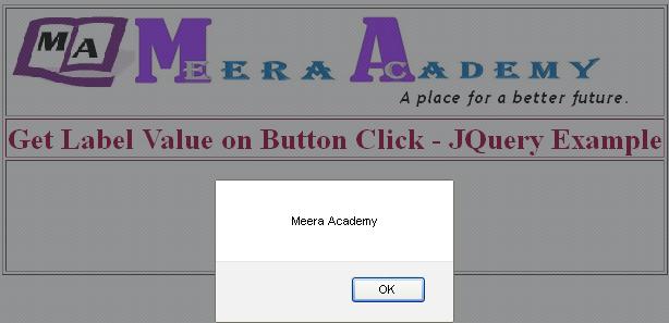 Get Label value while button click in asp.net using JQuery