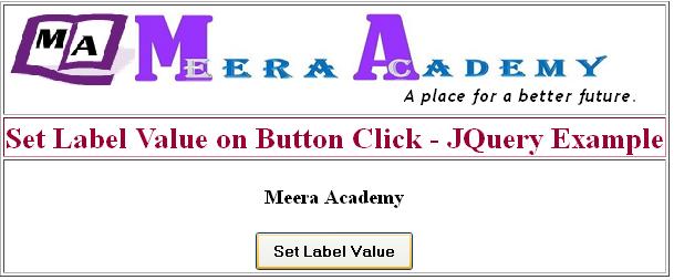 Set Label value while button click in asp.net using JQuery
