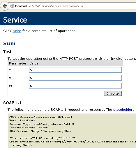 Create a web service in ASP.Net C#