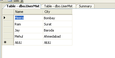 Create New Table in SQL-Server Database