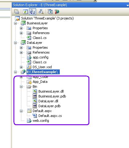 Add references of business layer into web application references folder.