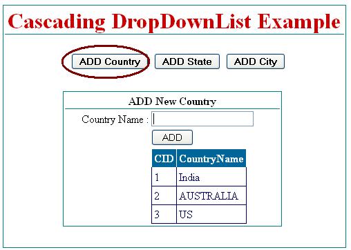 Cascading dropdownlist in asp.net