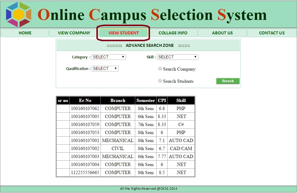 Admin View Student Detail Form - Campus Selection System