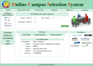 Company Login Home Page - Campus Selection System