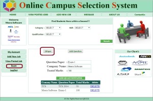 Company Add Exam Paper Form - Campus Selection System