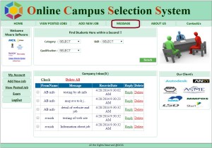 Company Message Box Form - Campus Selection System