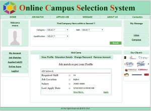Student Home page - Campus Selection System
