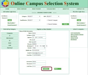 Student Registration - Campus Selection System