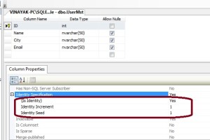 create new table in sql server databse.