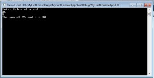 Output of console application in c#. net