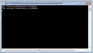 namespace in c# console application.