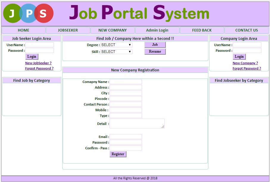 Asp career free job portal script