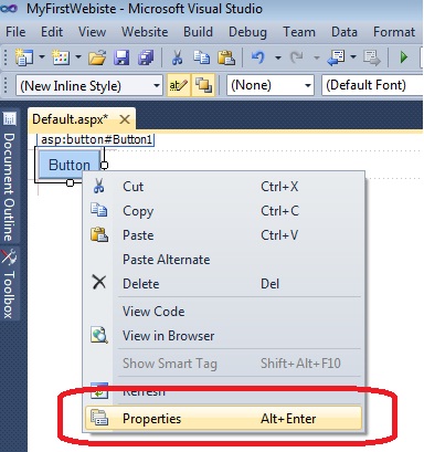 Setting properties to server side control in asp.net