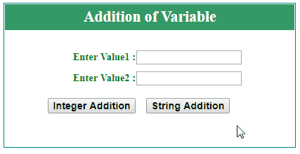 Addition of Variable Example.