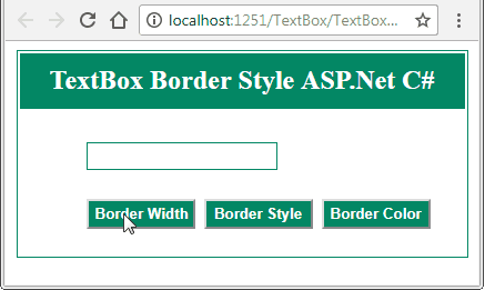 Border Style, Color, Width Example ASP.Net