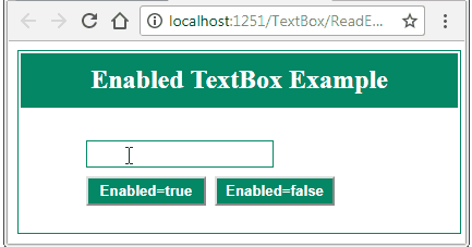 Enabled / Disabled TextBox Example in ASP.Net