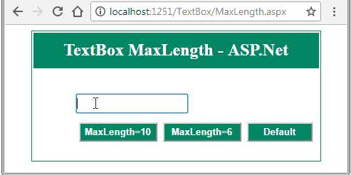 Set TextBox MaxLength in ASP.Net